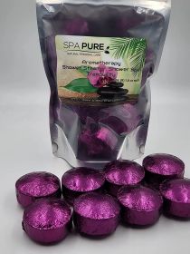 8 TRANQUILITY Aromatherapy Shower Bombs 1.6 oz each with 100% Natural/Organic Essential Oils - Transform Your Shower - Transform Your Mood (TRANQUILIT