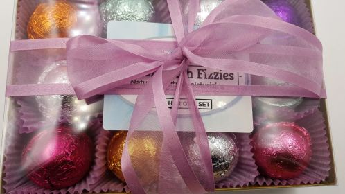 Bath Fizzie Gift Set for Women with 12 foil wrapped 2.5 oz bath bombs, great for dry skin, gift for Mom, teacher, friend (GiftHer)