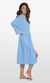 Womens Long Waffle Kimono Lightweight Cotton Robe, Hotel Spa Bathrobe for Women (Option: Adult  Unisex  Serenity Blue  One Size)