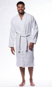Plush Soft Warm, Robe for Mens Terry Turkish Bathrobe Cotton Towel Robe, Comfy Men's Robe Long Kimono Adult for Hot Tub Shower (Option: White  XXL)