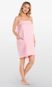 Cotton Waffle Towel Wrap for Women for bulk Spa Bath Wraps with Elastic Velcro, Comfy Women's  Short Adult for Hot Tub Shower Sauna (Option: Blush  S/M)