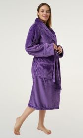 Purple Super Soft Tahoe Microfleece Shawl Collar Robe | RobeMart (Option: One Size)