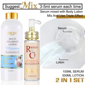 AILKE Natural Multi-Vitamin Lightening Skin Care Kit, Moisturizes, Even Toning, Remove Blemishes, Clean & Soothing Skin (Color: 2 in 1 set)