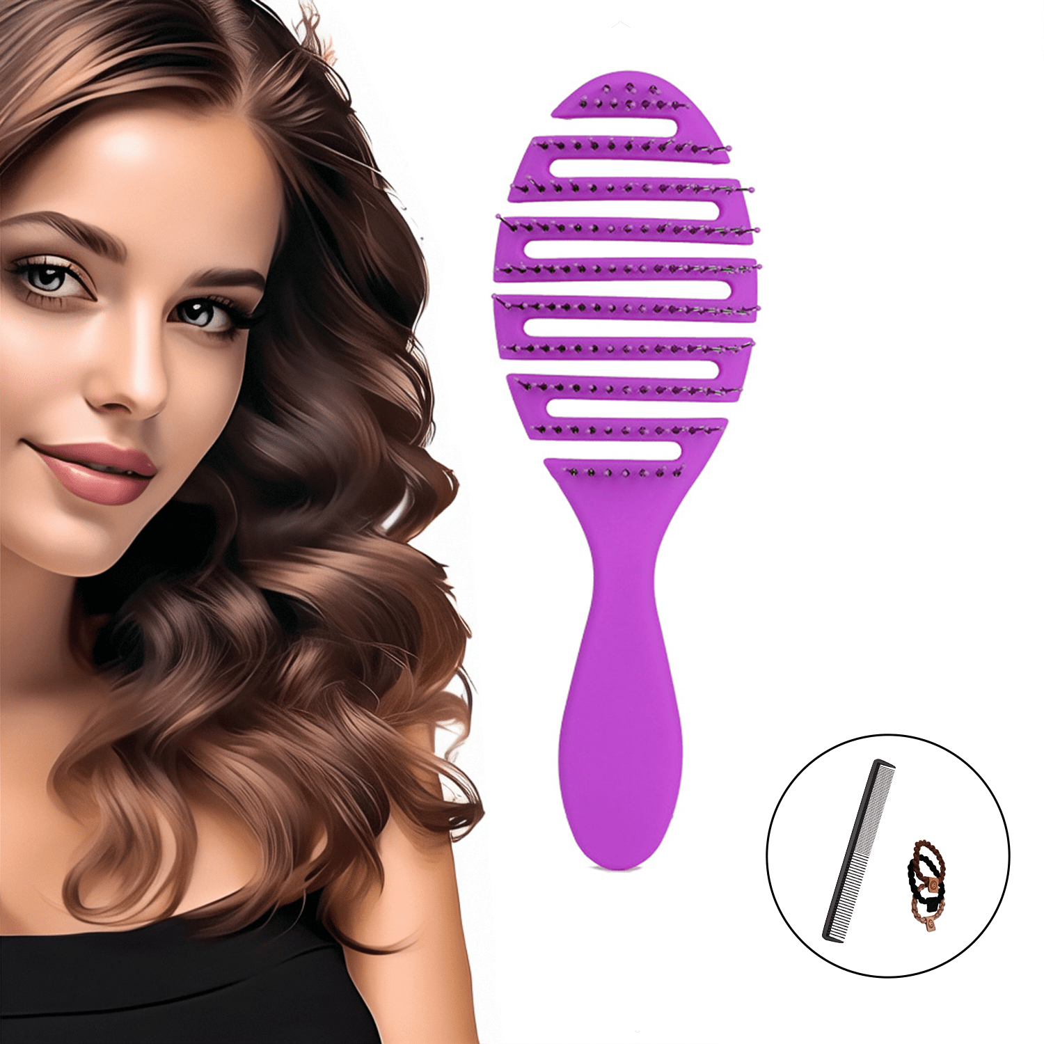 Detangler Brush, Flexible Detangling Brush For All Types Of Hair,For Wet & Dry Hair,Hair Detangler For Curly Hair With Soft Bristles Detangler Brush, Flexible Detangling Brush For All Types Of Hair,For Wet & Dry Hair,Hair Detangler For Curly Hair With Soft Bristles