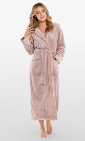 Plush Soft Warm, Robe for Women Fleece Bathrobe for Women, Comfy Women's Robe Long (Option: Hooded  Adult Sleepwear Loungewear  Pink  X)
