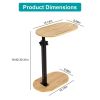 C-Shaped Bathtub Tray Table With Adjustable Height 360° Rotatable Desktop Freestanding Bath Caddy Against Wall Couch Bed Sofa Side Table