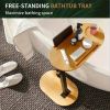 C-Shaped Bathtub Tray Table With Adjustable Height 360° Rotatable Desktop Freestanding Bath Caddy Against Wall Couch Bed Sofa Side Table Ban on Amazon