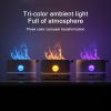 3D Flame Humidifier, Portable Silent Aromatherapy Essential Oil Diffuser With Flame Night Light For Home, Office, Kids Bedroom 250ml Cool Mist Humidif
